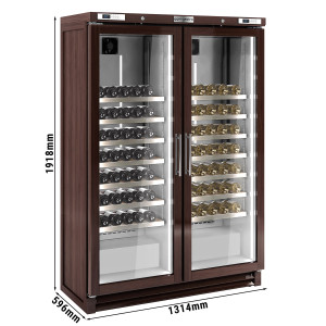 Weinkühlschrank Echtholz - 2 Klimazonen - 700 Liter - max. 210 Flaschen