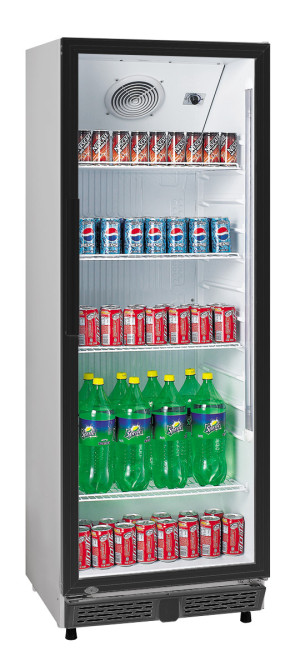 Flaschenkühlschrank 360 L  620x635x1732 mm, weiß mit schwarzem Rahmen