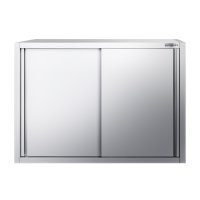 Edelstahl Wandhängeschrank PREMIUM - 1000x400mm - mit Schiebetür - 800mm hoch