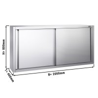 Edelstahl Wandhängeschrank PREMIUM - 2000x400mm -...