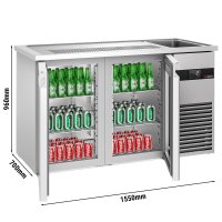 Biertheke PREMIUM - 1550x700mm - 2 Glastüren