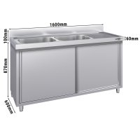 Spülschrank ECO - 1600x600mm - mit 2 Becken links