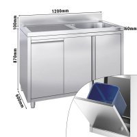 Spülschrank - 1200x600mm - mit Abfallbehälter...